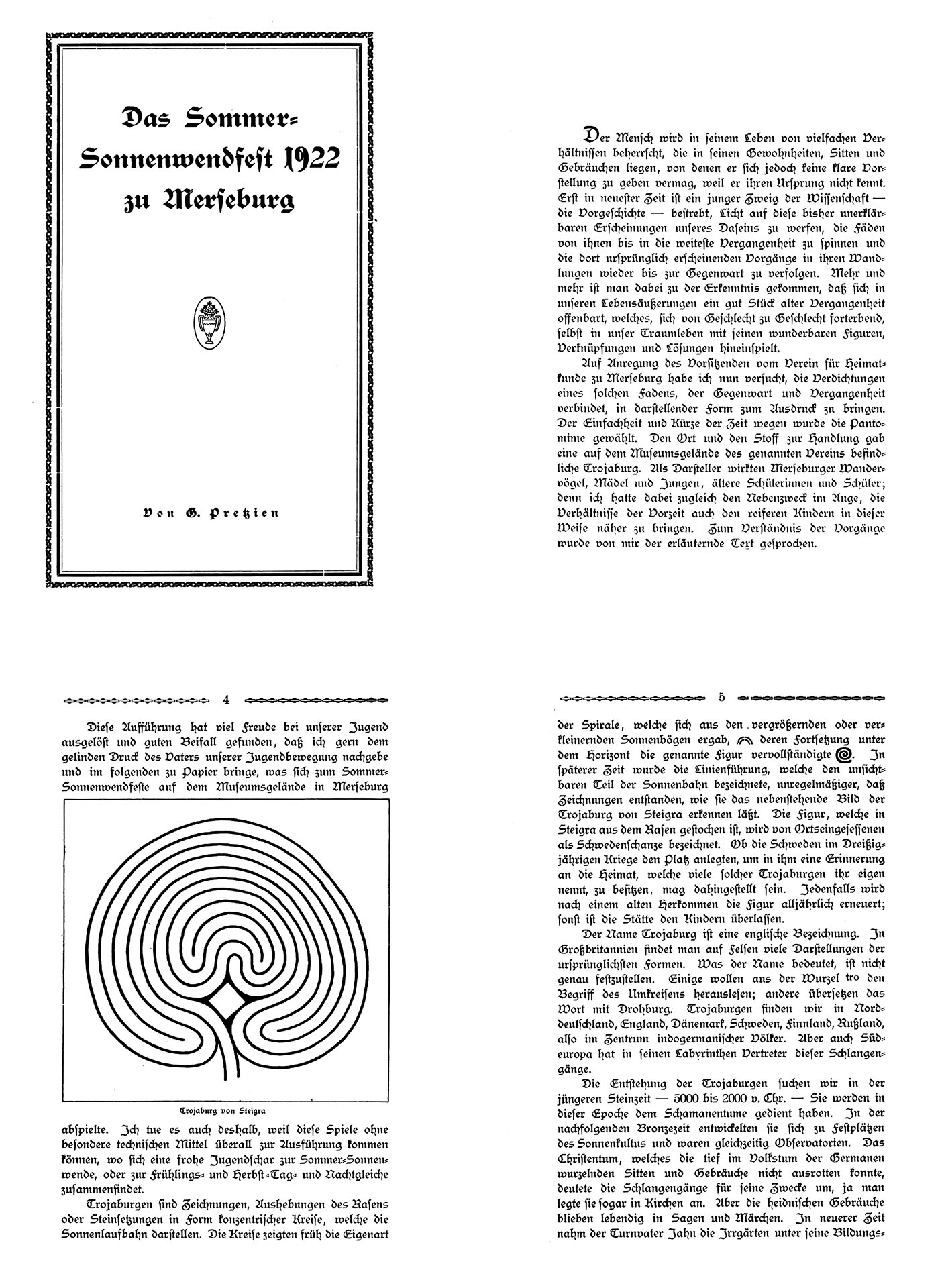 Das Sommer - Sonnenwendefest zu Merseburg 1922 - Pretzien, Gustav
